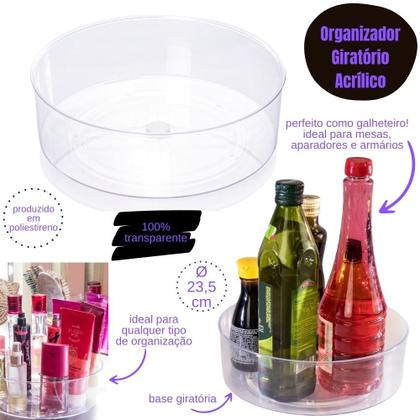 Imagem de Organizador giratório 23,5 cm cristal Plasutil ref.15424
