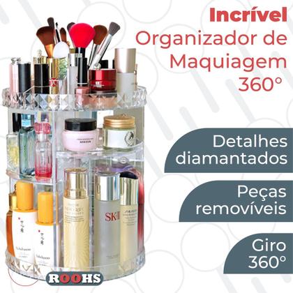 Imagem de Organizador Giratório 360º Porta Maquiagem - Acrílico 31 x 21 cm