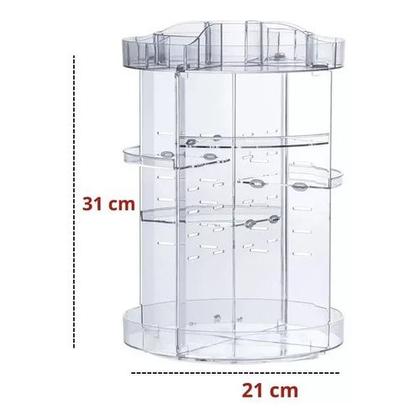 Imagem de Organizador giratório de maquiagem, armazenamento de maquiagem, display de cosméticos 360 e suporte de cosméticos, caix