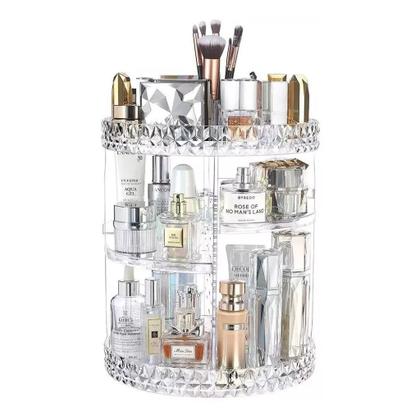 Imagem de Organizador giratório de maquiagem, armazenamento de maquiagem, display de cosméticos 360 e suporte de cosméticos, caix