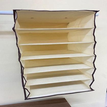 Imagem de Organizador Guarda Roupa 6 Prateleiras Sapateira Vertical Closet Armario Cabide Portatil Mala Viagem