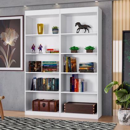 Imagem de Organizador Kit 2 Livreiros Caio Multiuso Escritório Casa Branco