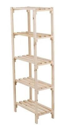 Imagem de Organizador Madeira Rústica 5 Prateleiras Pinus Vazadas