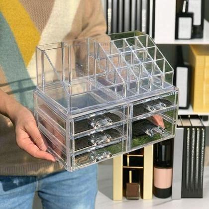 Imagem de Organizador maquiagem acrilico 5 gavetas 16 divisorias