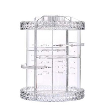 Imagem de Organizador Maquiagem Cosméticos Porta Pinceis Acrílico Giratório 360 Suporte Torre Organiz