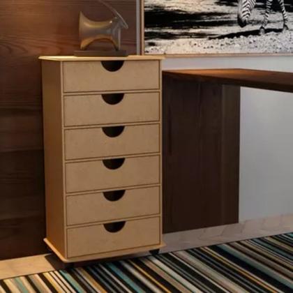 Imagem de Organizador Mdf Gaveteiro 6 Gavetas Roupas Sapatos Objetos