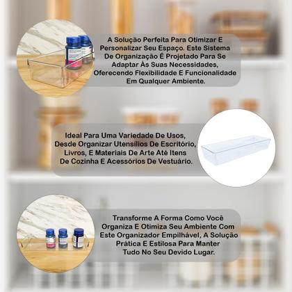 Imagem de Organizador Mesa Multiuso Acrílico Transparente Cosméticos Prateleiras Banheiro