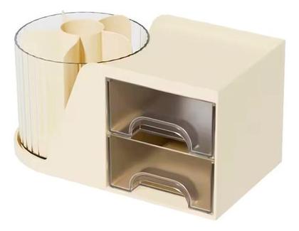 Imagem de Organizador Mesa Multiuso Porta Pincel Giratório Maquiagem
