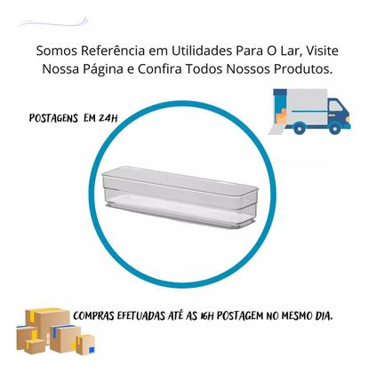 Imagem de Organizador Modular Gaveta Geladeira Talher Multiuso Cozinha Utensílios Mesa Transparente