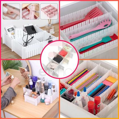 Imagem de organizador multifuncional ajustável de gaveta de plastico com divisoria - pct com 12 pcs placa separadora de maquiagem clapboar