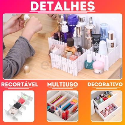 Imagem de organizador multifuncional ajustável de gaveta de plastico com divisoria - pct com 12 pcs placa separadora de maquiagem clapboar