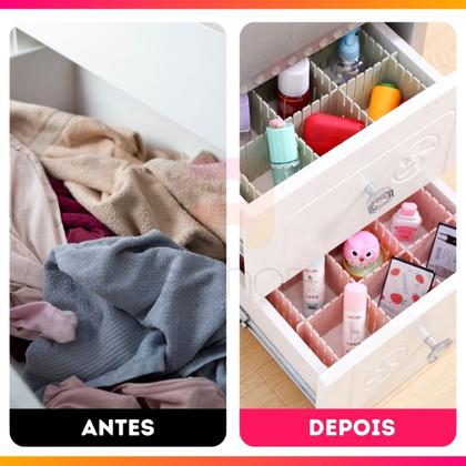 Imagem de organizador multifuncional ajustável de gaveta de plastico com divisoria - pct com 12 pcs placa separadora de maquiagem clapboar