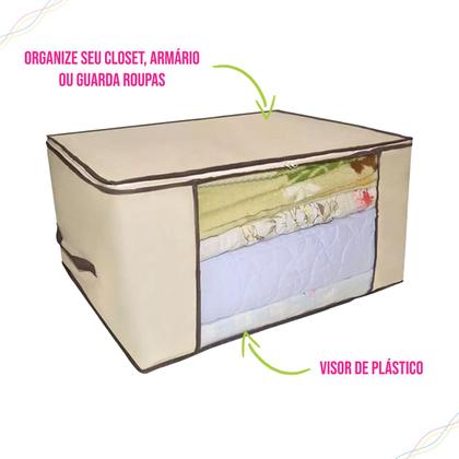 Imagem de Organizador Multiuso Caixa Organizadora Cama Mesa Banho Flexível Com Ziper - Kit com 6