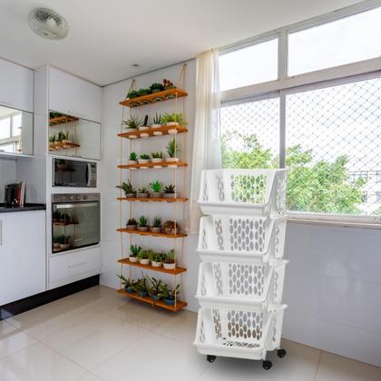 Imagem de Organizador Multiuso Empilháveis com Rodinhas 4 Andares