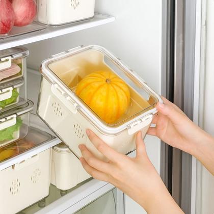 Imagem de Organizador Multiuso Geladeira Caixa Armazenar Frutas Verduras Legumes Carnes Alimentos