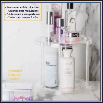 Imagem de Organizador Multiuso Giratório 2 Andares Cozinha Maquiagem