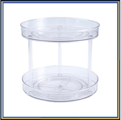 Imagem de Organizador Multiuso Giratório 2 Andares Cozinha Maquiagem