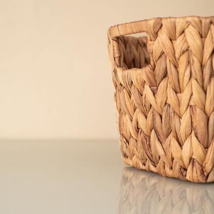 Imagem de organizador multiuso oval com alças 32cm de fibra natural - Oikos