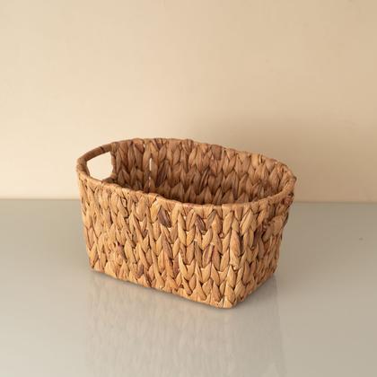 Imagem de organizador multiuso oval com alças 32cm de fibra natural - Oikos