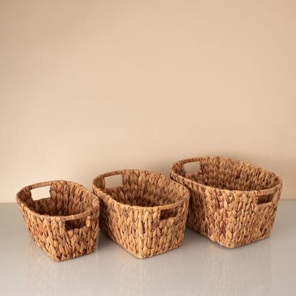 Imagem de organizador multiuso oval com alças 32cm de fibra natural - Oikos