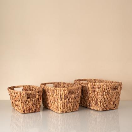 Imagem de organizador multiuso oval com alças 32cm de fibra natural - Oikos