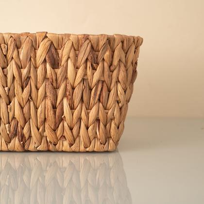 Imagem de organizador multiuso oval com alças 32cm de fibra natural - Oikos