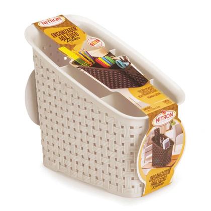 Imagem de Organizador Multiuso Rattan com 3 Divisórias