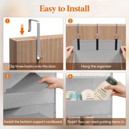 Imagem de Organizador Over the Door Lifewit 5, prateleira com 4 bolsos de malha