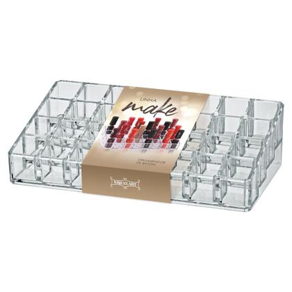 Imagem de Organizador Para Batons Maquiagem Cosméticos Esmaltes Com 32 Divisórias Em Acrílico