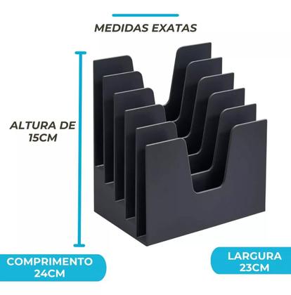Imagem de Organizador Para Escritório 5 Divisões De Documentos Preto
