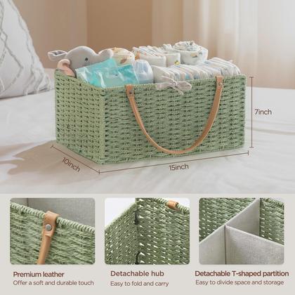 Imagem de Organizador para Pañales de Bebé HBlife Grande Verde, Divisor Removible