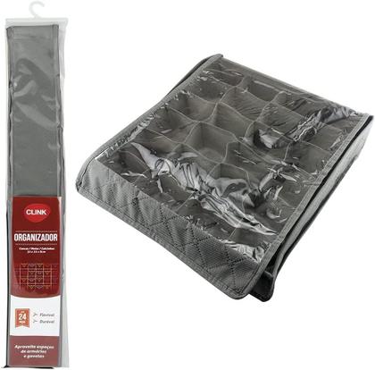 Imagem de Organizador Peças Íntimas c/ Tampa Tnt Colmeia Gaveta 24 Nichos Biquini Cueca Meia