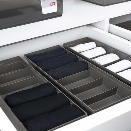 Imagem de Organizador Plástico Gaveta 2 Divisórias Removíveis 55/3 Camurça