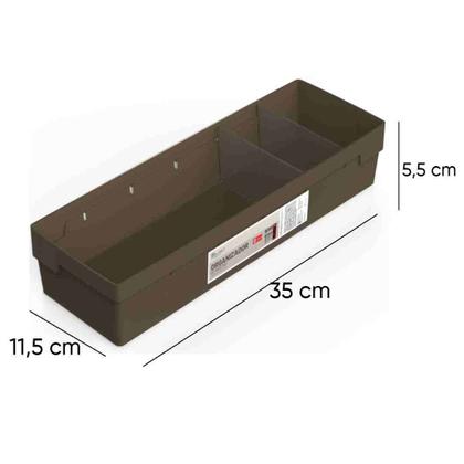 Imagem de Organizador Plástico Gaveta 2 Divisórias Removíveis 55/3 Camurça