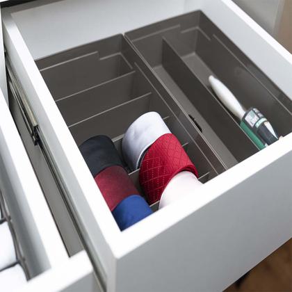 Imagem de Organizador Plástico Gaveta 2 Divisórias Removíveis 55/3 Camurça