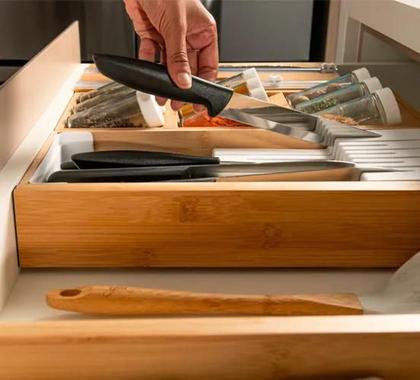 DAF gabi delgado 10枚セット Organizador Porta Facas Para Gaveta 9 Divisórias Em Bambu - OU