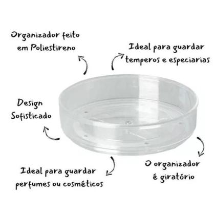 Imagem de Organizador Porta Maquiagem Raso Redondo Giratório 18x4CM 1974  PARAMOUNT