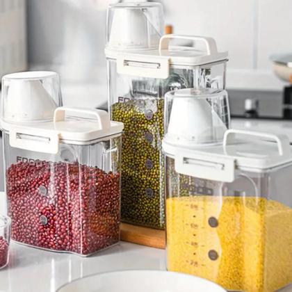 Imagem de Organizador Pote Hermético 1,8 L Com Copo Medidor Bico Dosador Cozinha