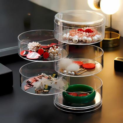 Imagem de Organizador Redondo Giratório 5 Camadas Cosmeticos Maquiagem