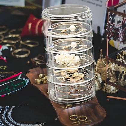 Imagem de Organizador Redondo Giratório 5 Camadas Cosmeticos Maquiagem