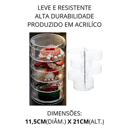 Imagem de Organizador Redondo Giratório 5 Camadas Cosmeticos Maquiagem