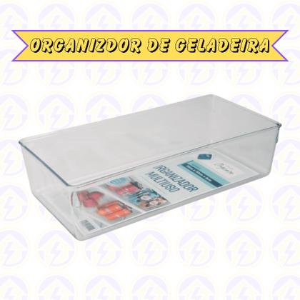 Imagem de Organizador Retangular Grande P/ Geladeira Alimentos 2 Unidades