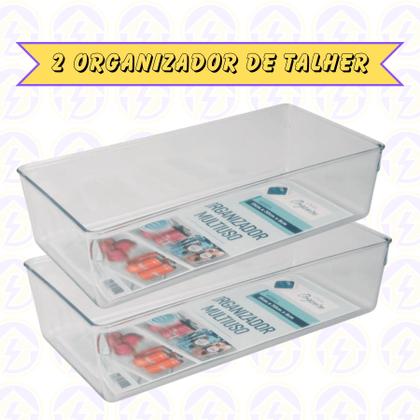 Imagem de Organizador Retangular Grande P/ Geladeira Alimentos 2 Unidades