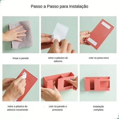 Imagem de Organizador Suporte Adesivo Porta Celular Controle Remoto PRETO