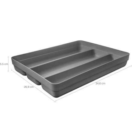 Imagem de Organizador Suporte Multiuso De Gavetas Logic Para Talheres Chumbo