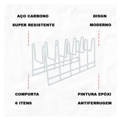 Imagem de Organizador Suporte Para Tampas Formas Travessas Aço Carbono