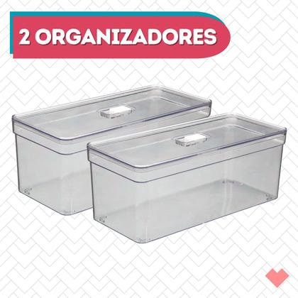 Imagem de Organizador Transparente Com Tela Retangular Grande 2 Unidades