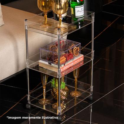 Imagem de Organizador Triplo C/ Rodizio 38x28x76 Cm