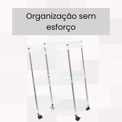 Imagem de Organizador Triplo Com Rodizio Metal E Acrilico