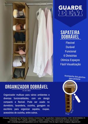 Imagem de Organizador Vertical Multiuso Sapateira Dobrável Cabideiro para Roupa Closet Armário 6 Divisórias Grande TNT